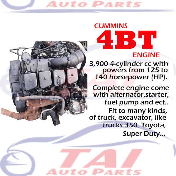 Truck Diesel Engine 4BT 3.9L 4 Cylinder Reconditioned 4BT Motor