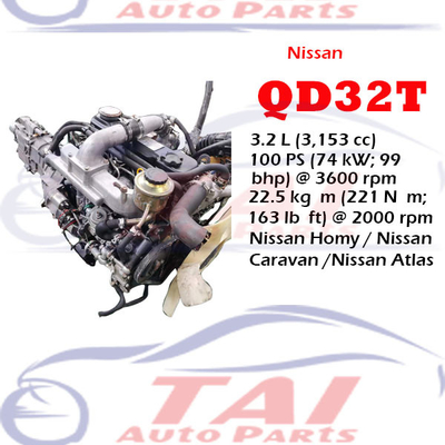 Nissan QD32 QD32T 3.2L Χρησιμοποιούμενος κινητήρας ντίζελ 4 κυλίνδρων Για Nissan Cabstar / Nissan Terrano