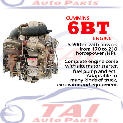 Ντίζελ 6BT Ιαπωνικά εξαρτήματα κινητήρα Cummins Long Block Generator για φορτηγά λεωφορεία